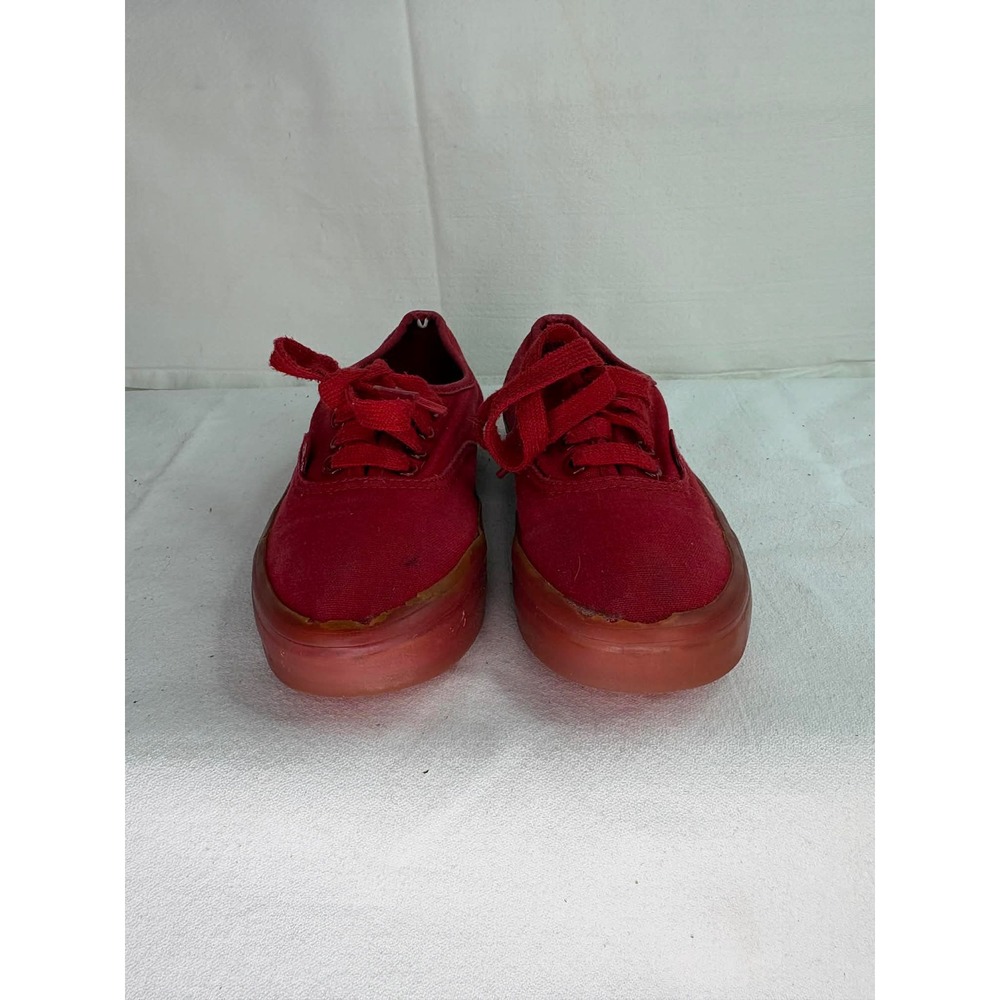 Vans Authentic Red Monochromatic Canvas Low Top Skate Shoes Mens Womens - Picture 2 of 6